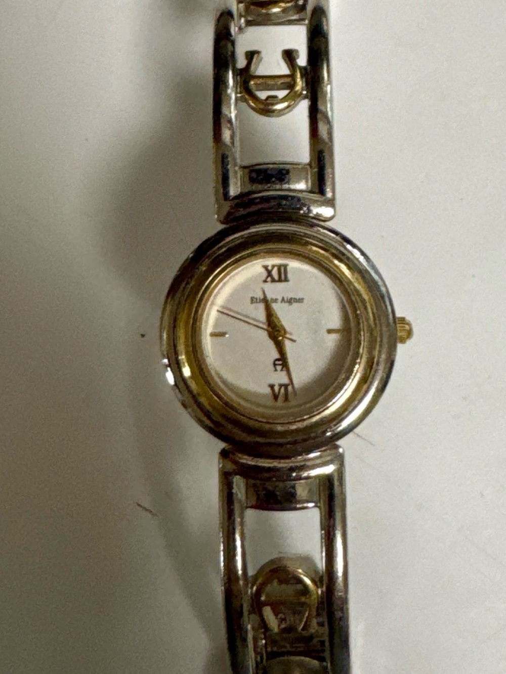 Two-Tone Vintage Aigner Women's Bracelet Watch - Gold & Silver